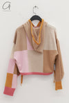 YANYAN KNITS Plaid Stand Collar Pullover YYK-YYW23-0172-PS Colorblock